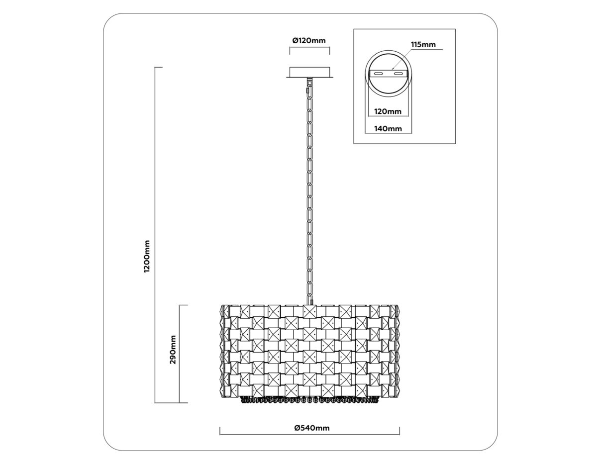 LH41001/12 CH/CL хром/прозрачный E14*12 max 40W D540*290 — изображение 7