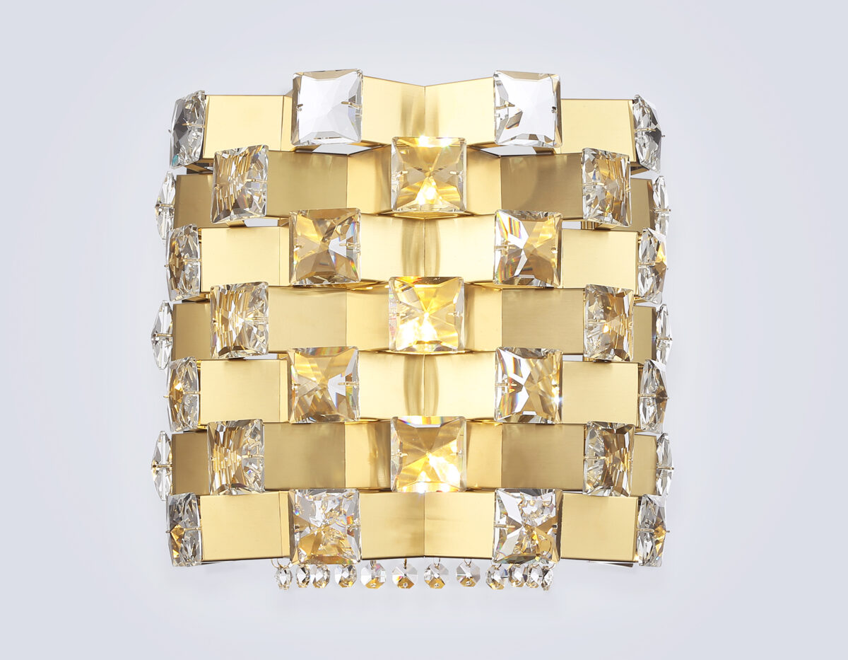 LH41014/2 BS/CL латунь/прозрачный E14*2 max 40W 300*190*270 — изображение 1