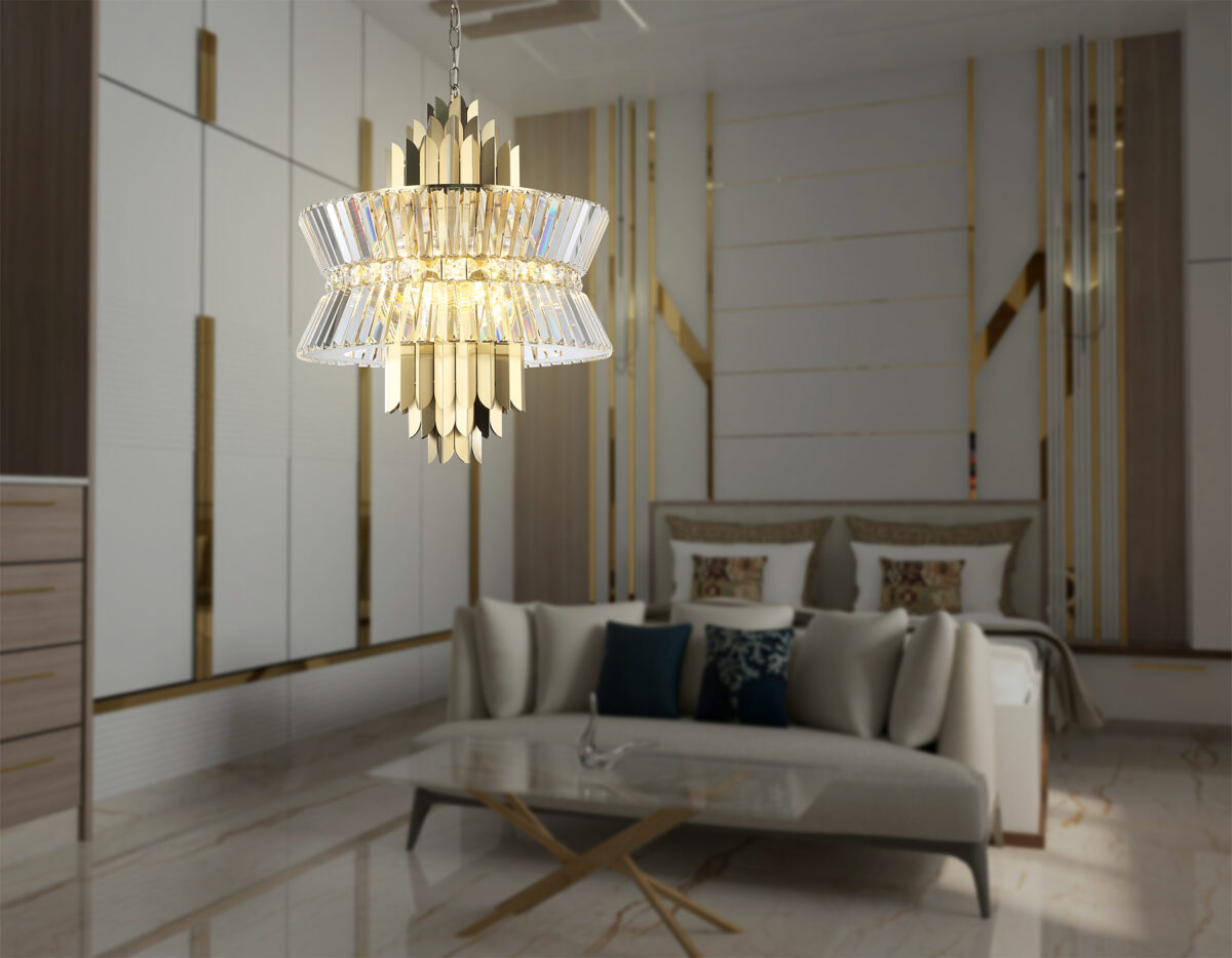 LH41017/12 BS/CL латунь/прозрачный E14*12 max 40W D560*660 — изображение 6