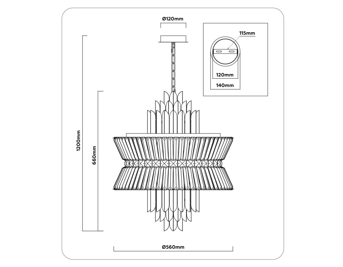 LH41017/12 BS/CL латунь/прозрачный E14*12 max 40W D560*660 — изображение 7