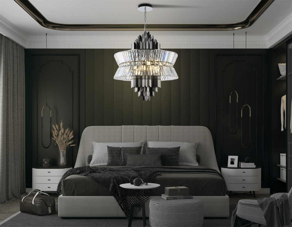 LH41026/18 BK/CL черный/прозрачный E14*18 max 40W D700*750 — изображение 6