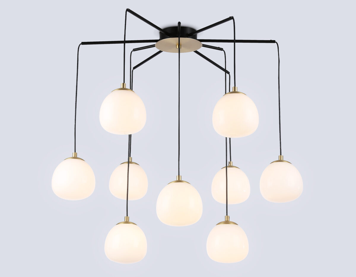 LH51001/6+3 SGD/BK/FR золотой песок/черный /белый матовый G9*9 max 28W D750*700 — изображение 2