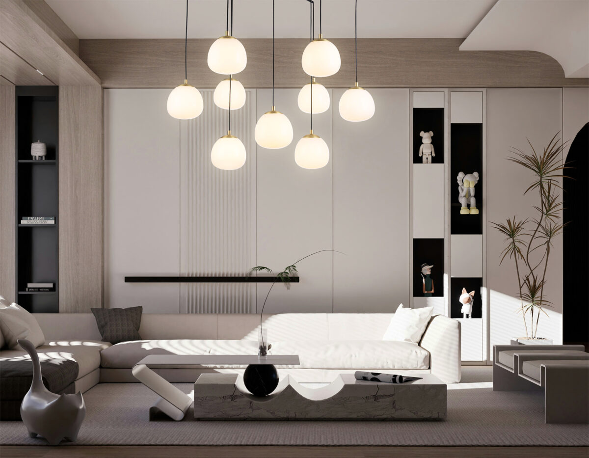 LH51001/6+3 SGD/BK/FR золотой песок/черный /белый матовый G9*9 max 28W D750*700 — изображение 6