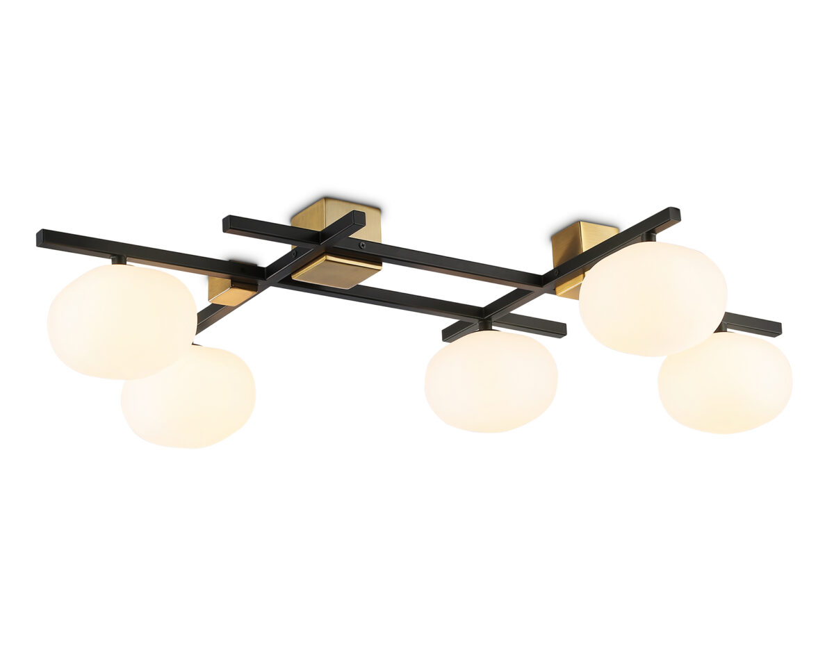 LH51015/5 BK/BS/FR черный/латунь/белый матовый G9*5 max 28W 800*560*170 — изображение 8