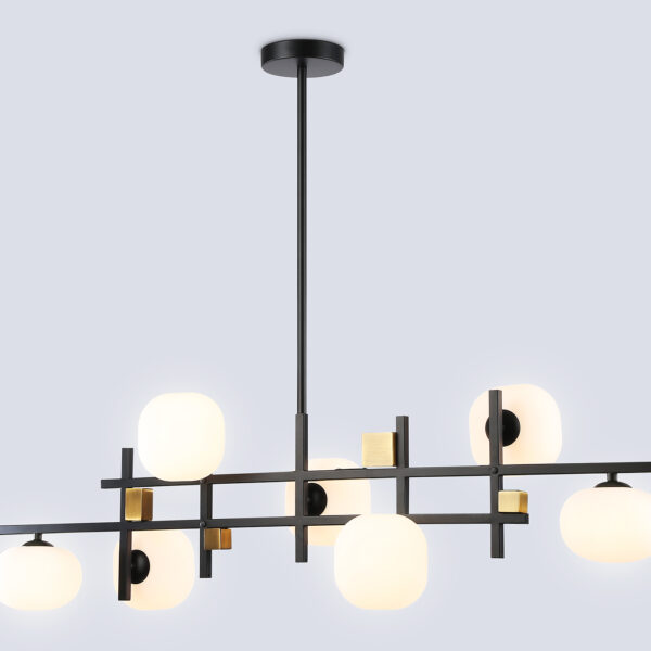 LH51017/7 BK/BS/FR черный/латунь/белый матовый G9*7 max 28W 1100*240*300