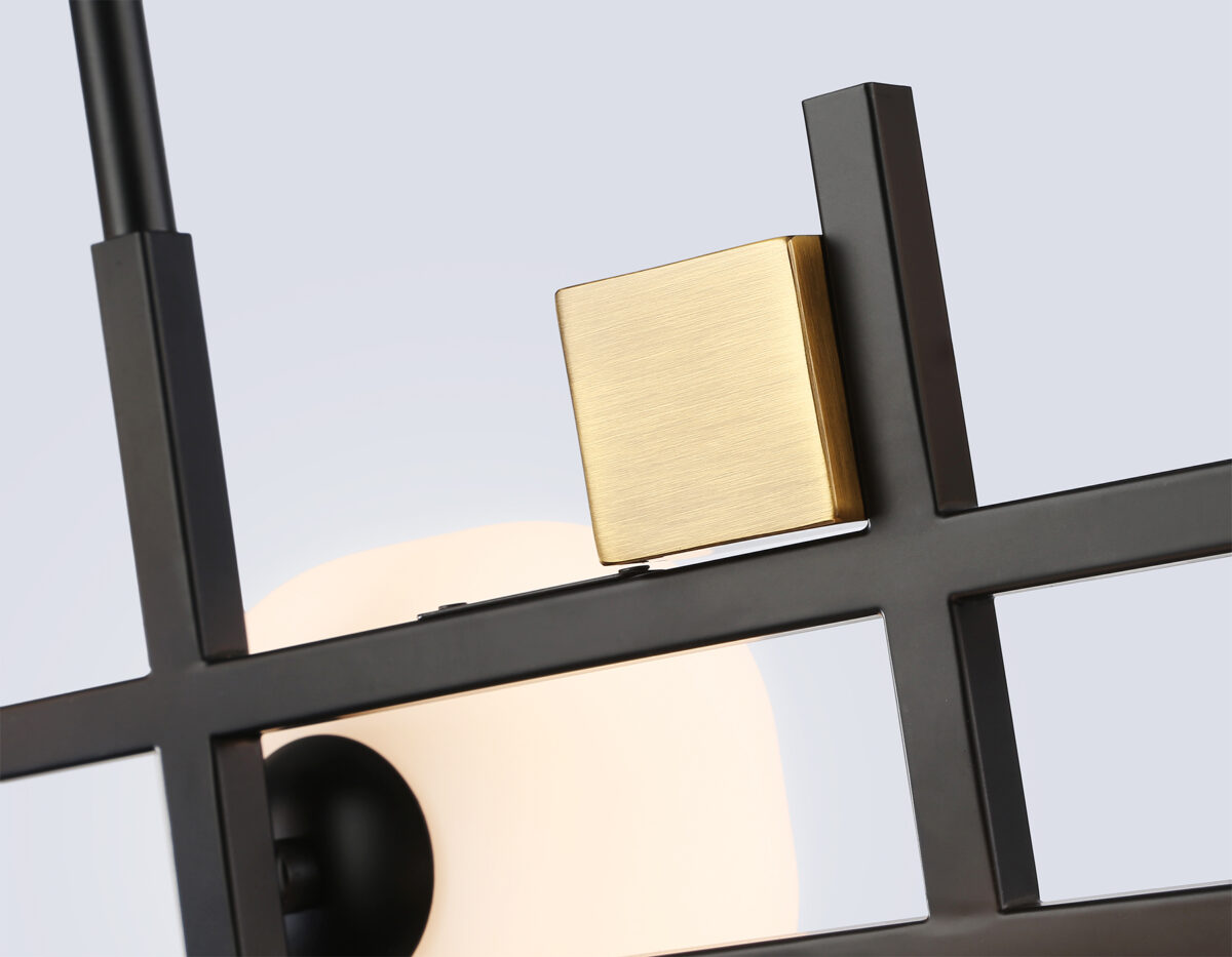 LH51017/7 BK/BS/FR черный/латунь/белый матовый G9*7 max 28W 1100*240*300 — изображение 4