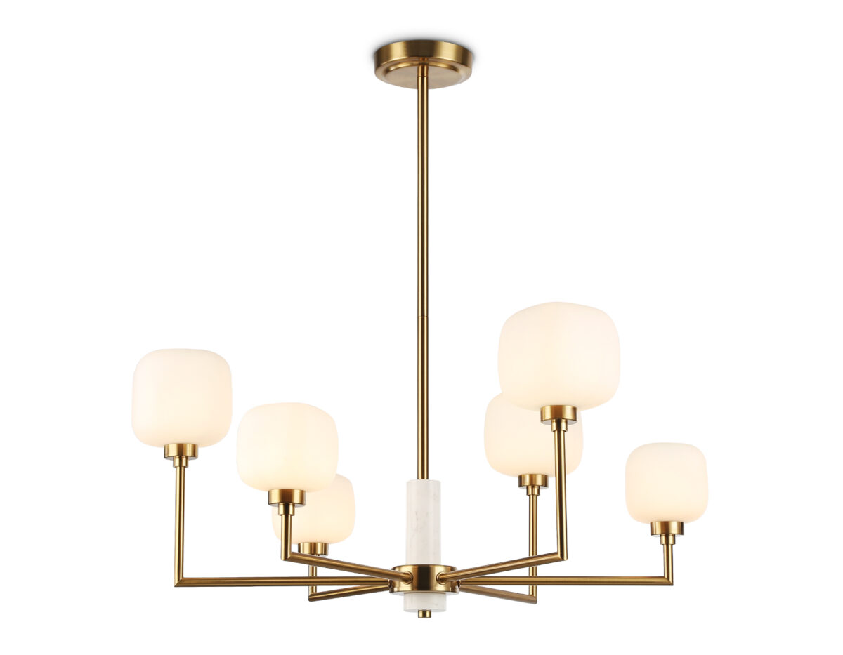 LH53015/6 BS/FR латунь/белый матовый G9*6 max 40W D690*680 — изображение 9