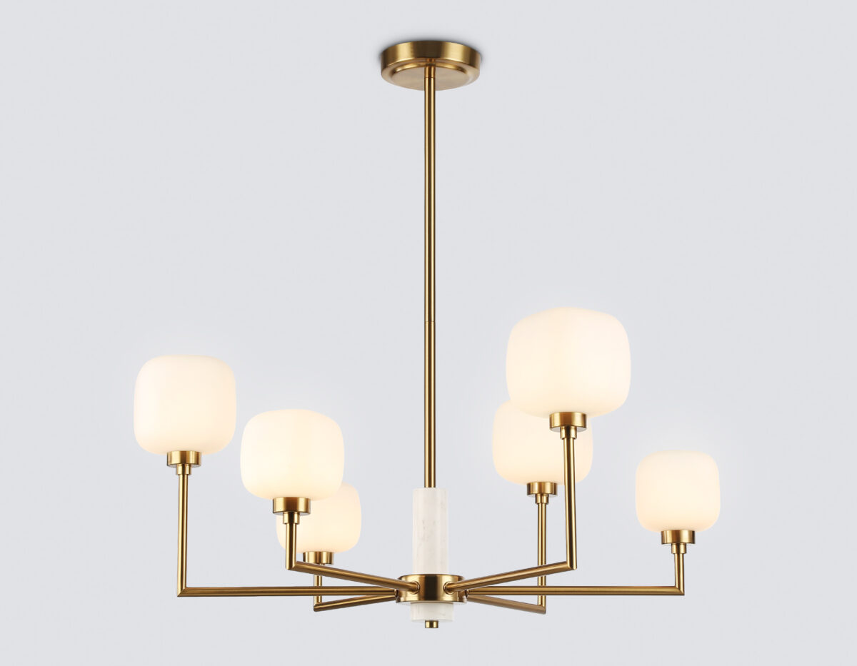 LH53015/6 BS/FR латунь/белый матовый G9*6 max 40W D690*680 — изображение 1