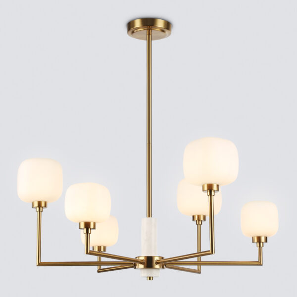 LH53015/6 BS/FR латунь/белый матовый G9*6 max 40W D690*680