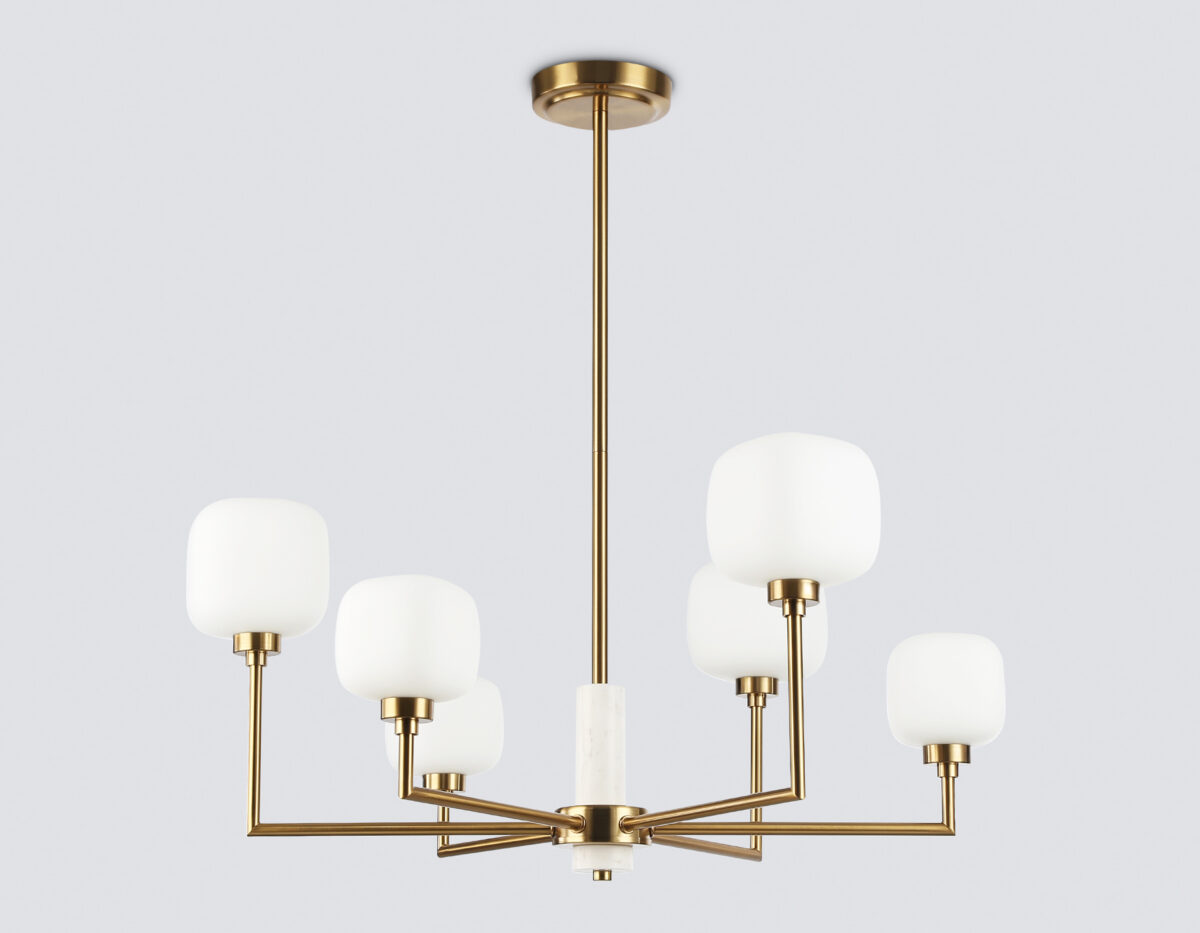 LH53015/6 BS/FR латунь/белый матовый G9*6 max 40W D690*680 — изображение 3