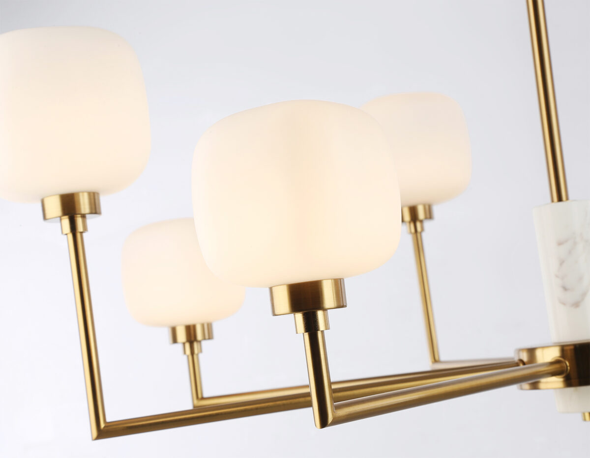 LH53017/8 BS/FR латунь/белый матовый G9*8 max 40W D830*680 — изображение 4