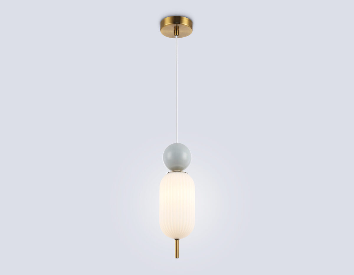 LH53101 BS/GR/FR латунь/серый/белый матовый G9 max 28W D100*330 — изображение 2