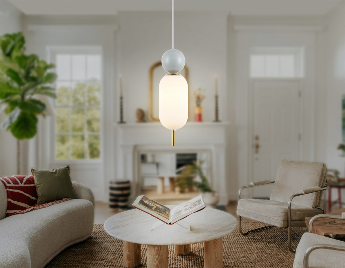 LH53101 BS/GR/FR латунь/серый/белый матовый G9 max 28W D100*330 — изображение 5