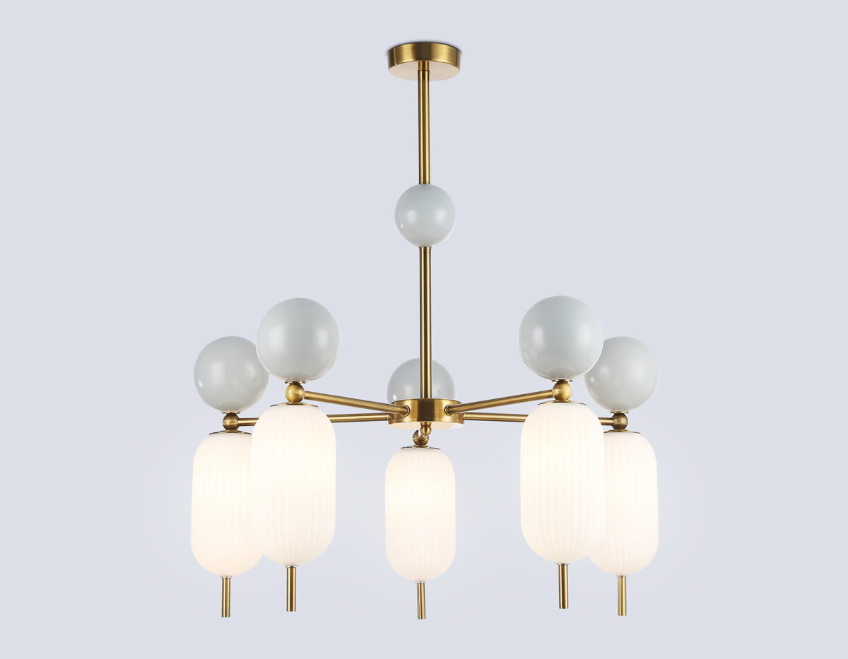 LH53104/5 BS/GR/FR латунь/серый/белый матовый G9*5 max 28W D650*750 — изображение 1