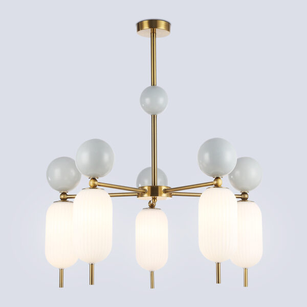 LH53104/5 BS/GR/FR латунь/серый/белый матовый G9*5 max 28W D650*750