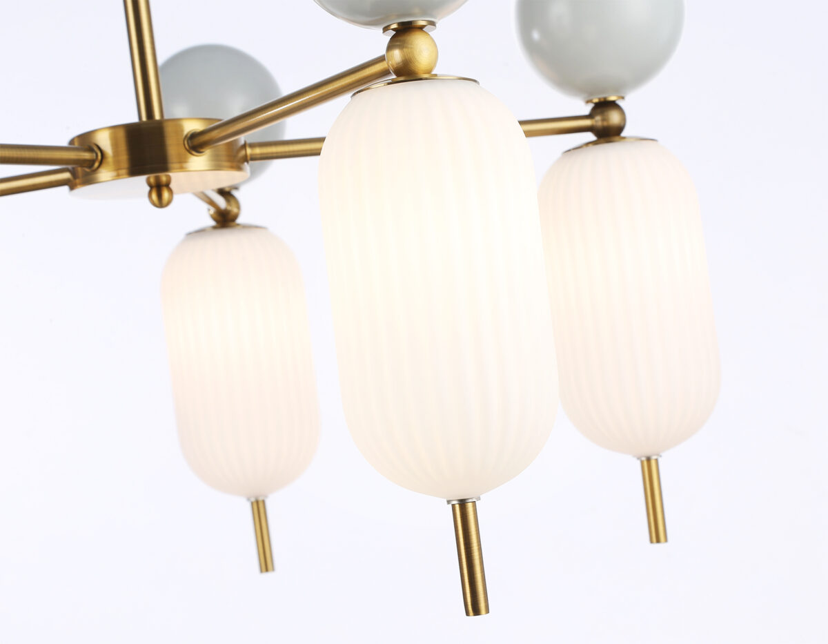 LH53104/5 BS/GR/FR латунь/серый/белый матовый G9*5 max 28W D650*750 — изображение 5