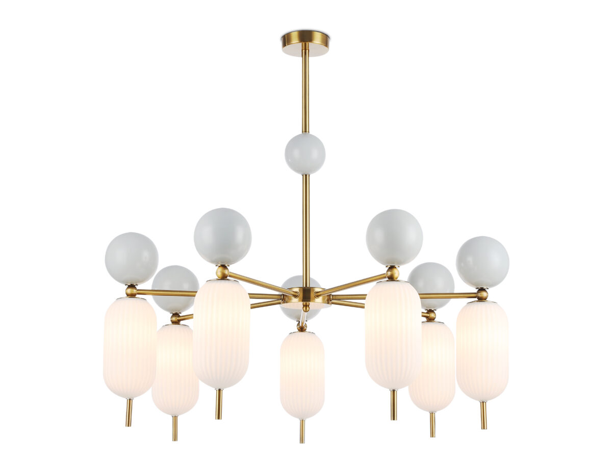 LH53106/7 BS/GR/FR латунь/серый/белый матовый G9*7 max 28W D800*800 — изображение 8