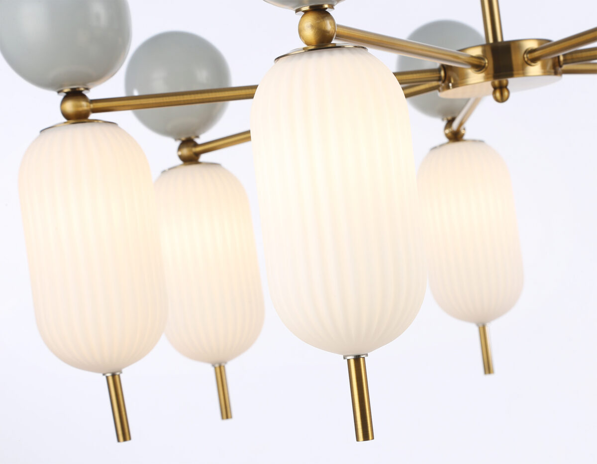 LH53106/7 BS/GR/FR латунь/серый/белый матовый G9*7 max 28W D800*800 — изображение 5