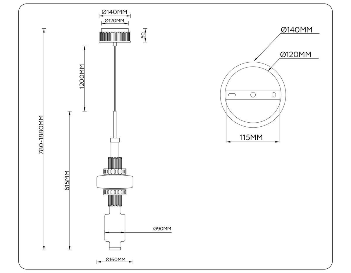 LH53121 GD/WH/GB золото/белый/серо-синий 19W 3000K D160*1880 — изображение 6