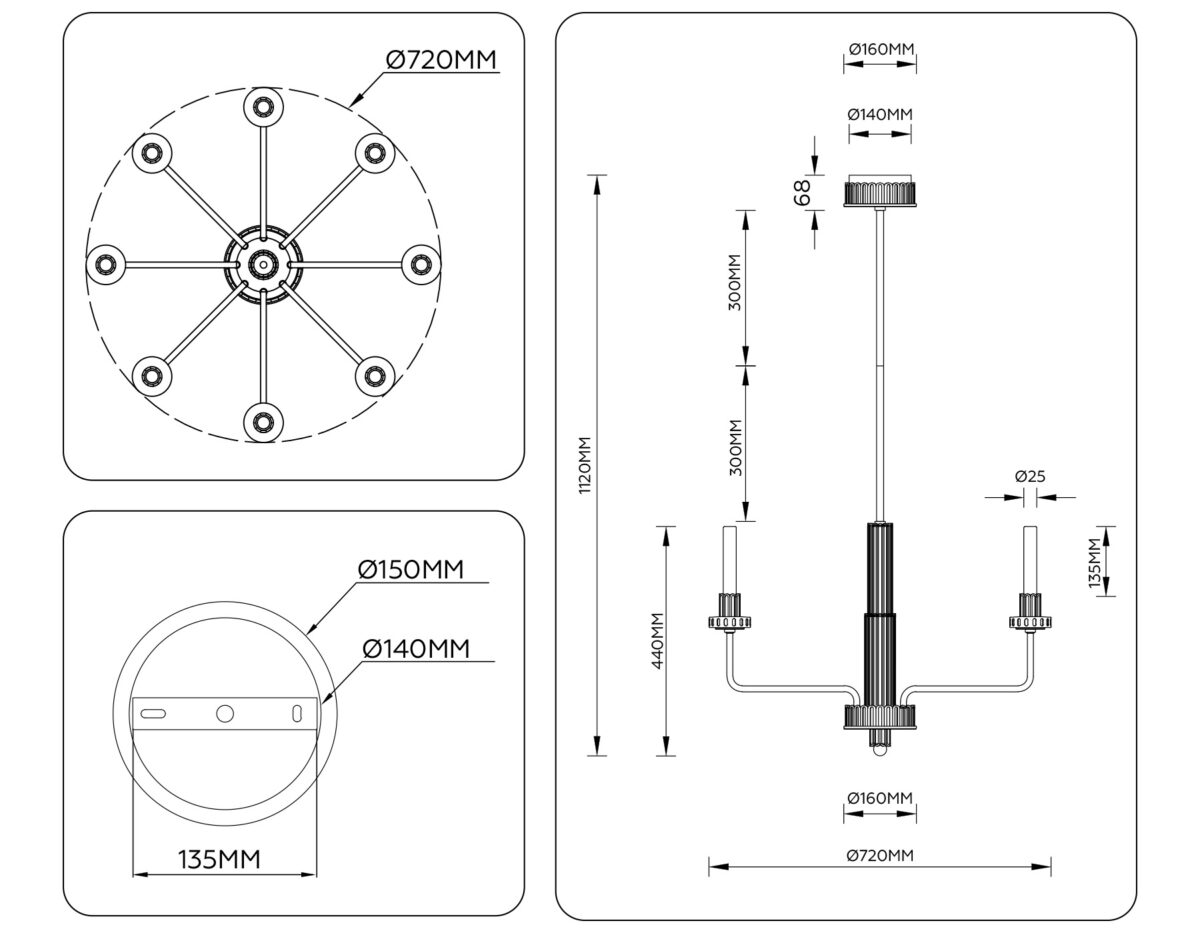 LH53126/8 GD/WH/GB золото/белый/серо-синий 13W 3000K D720*1120 — изображение 7