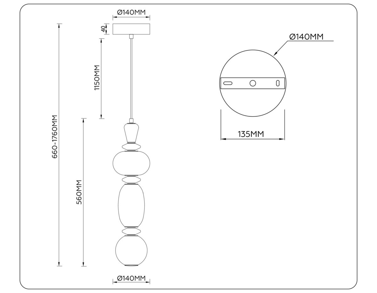 LH53142 BK/WH черный/белый 15W 3000K D140*1760 — изображение 7