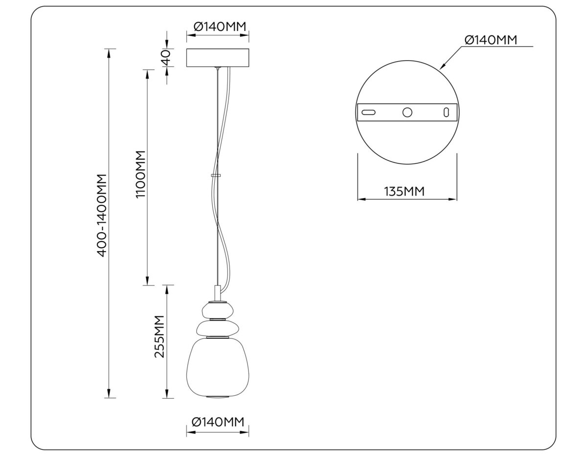 LH53161 SB/WH бронза/белый 8W 3000K D140*1400 — изображение 8