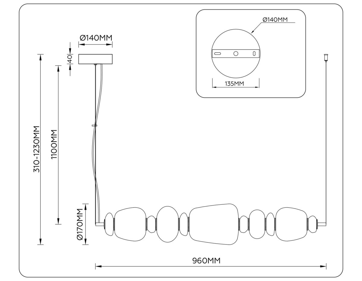 LH53176 SB/WH бронза/белый 26W 3000K 960*170*1230 — изображение 7