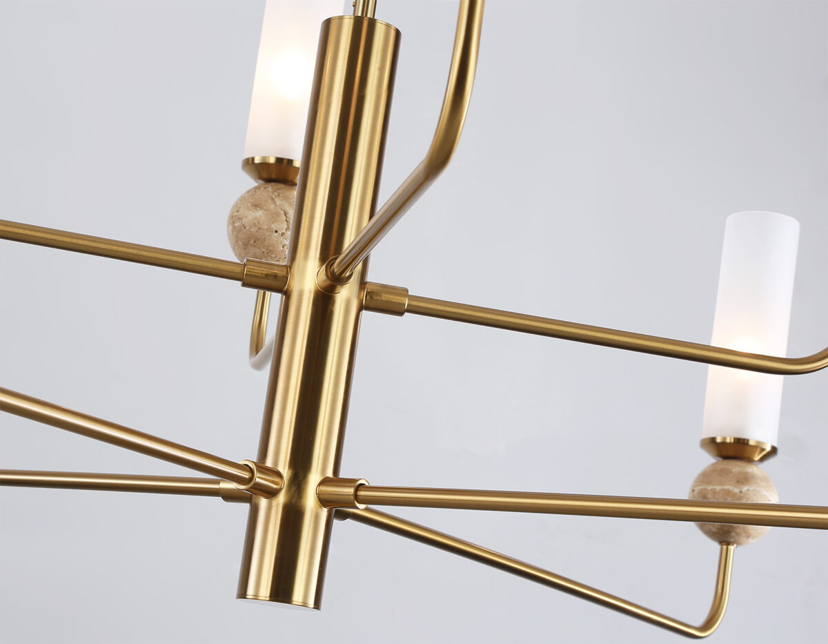 LH53252/8 BS/FR латунь/белый матовый E14*8 max 40W D1260*1445 — изображение 1