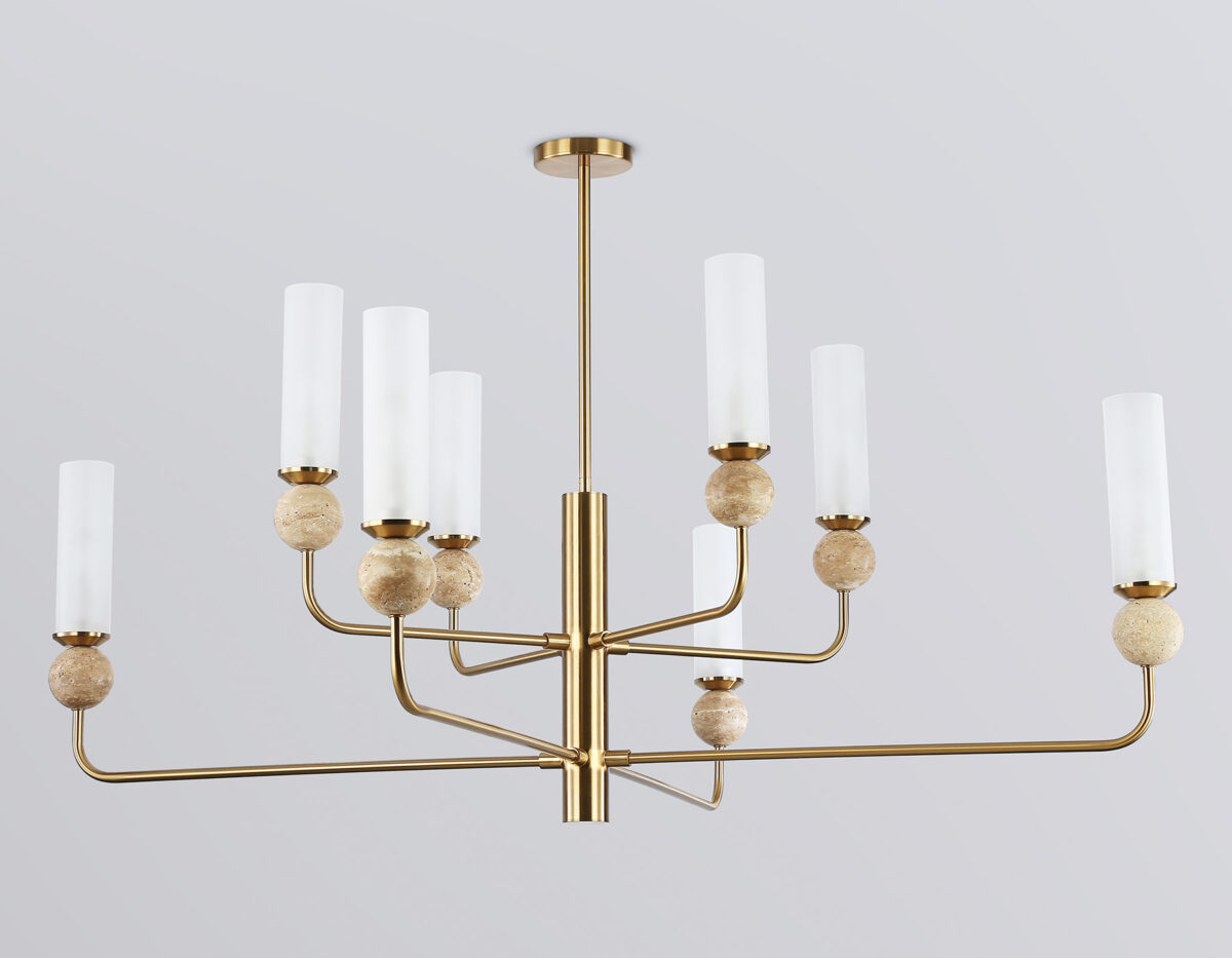 LH53252/8 BS/FR латунь/белый матовый E14*8 max 40W D1260*1445 — изображение 4