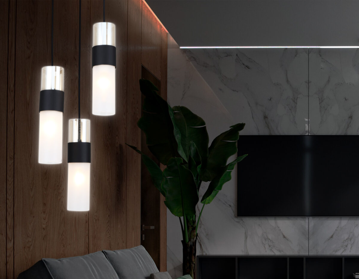 LH55102/3 BK/FR/TI черный/белый матовый/янтарь E14*3 max 40W D220*1200 — изображение 6