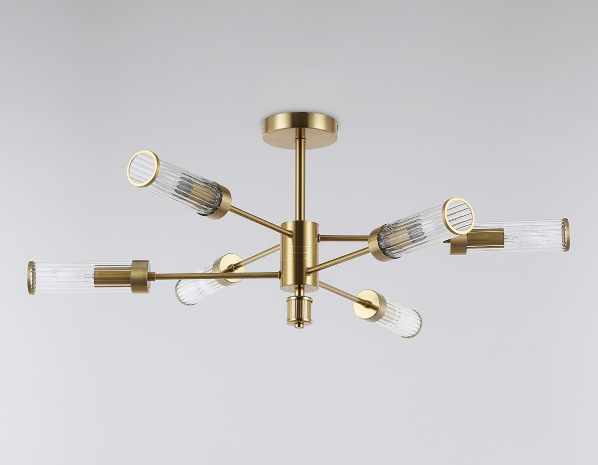 LH55161/6 BS/CL латунь/прозрачный E14/6 max 40W D830*330 — изображение 3