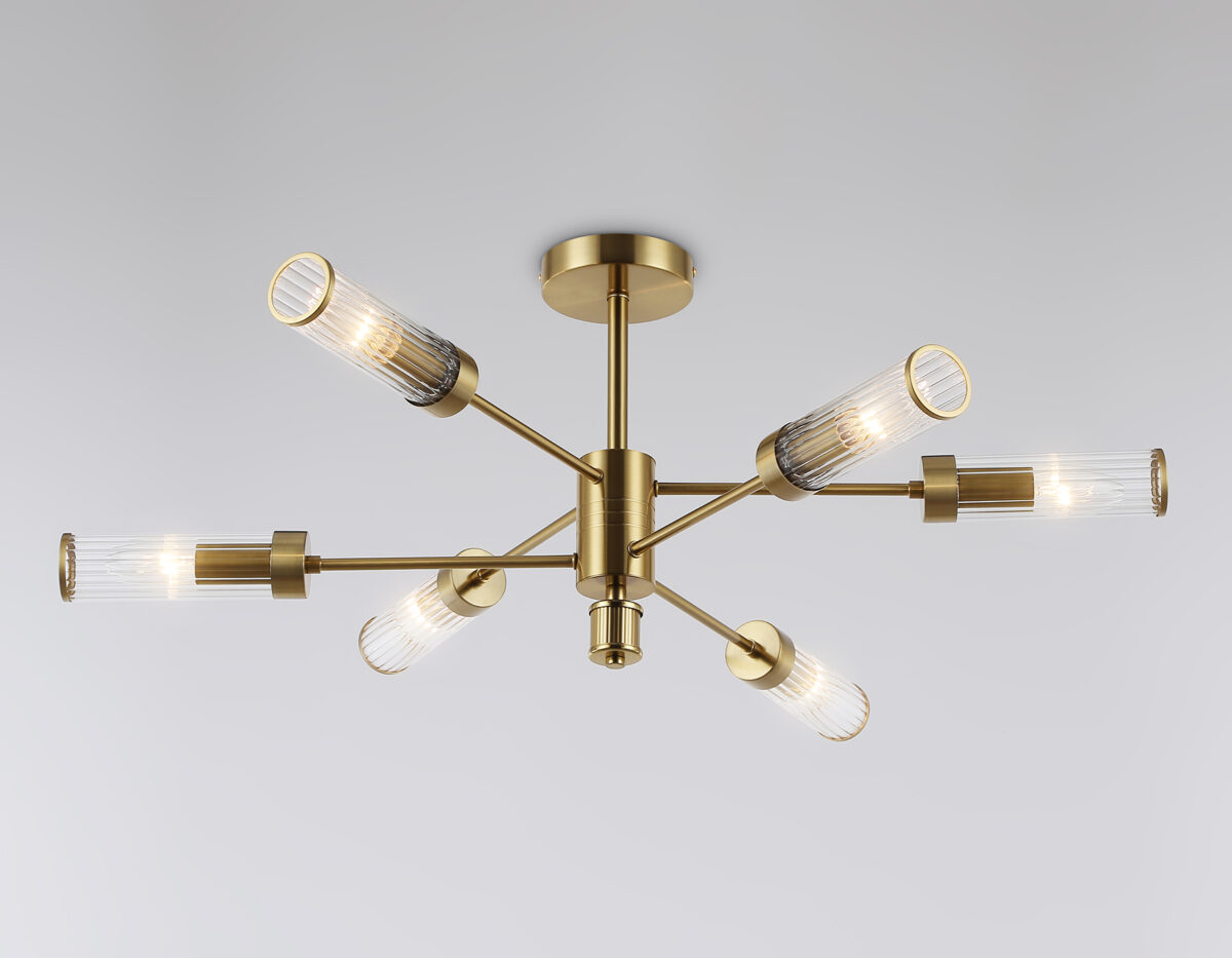 LH55161/6 BS/CL латунь/прозрачный E14/6 max 40W D830*330 — изображение 4