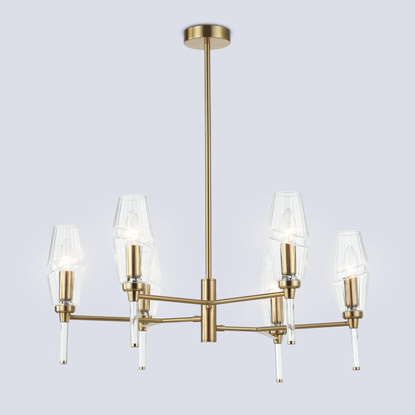 LH55201/6 BS/CL латунь/прозрачный E14*6 max 40W D660*520