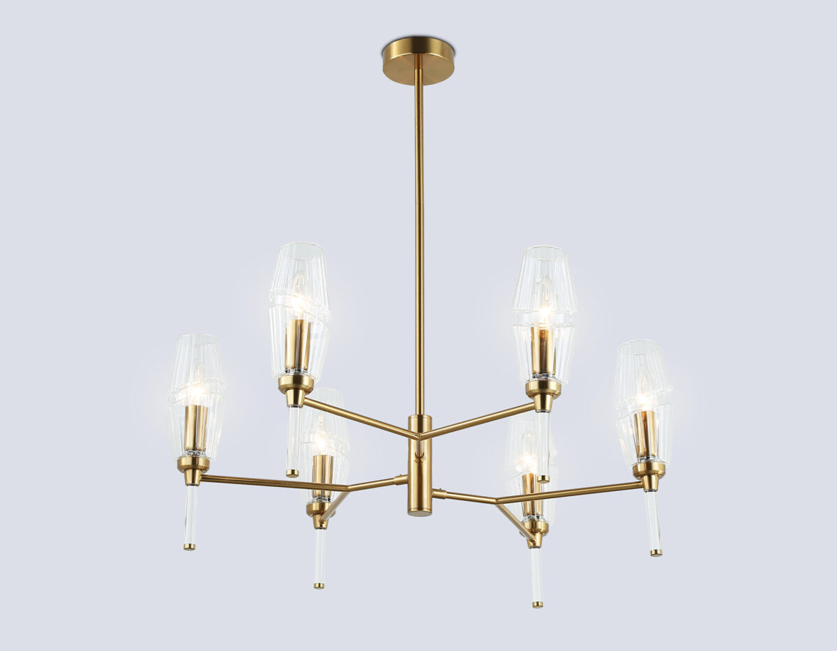 LH55201/6 BS/CL латунь/прозрачный E14*6 max 40W D660*520 — изображение 4