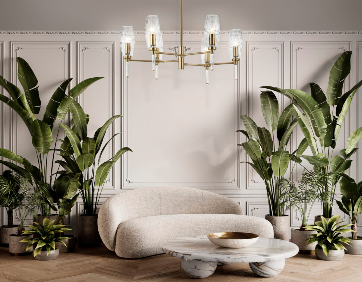 LH55201/6 BS/CL латунь/прозрачный E14*6 max 40W D660*520 — изображение 8