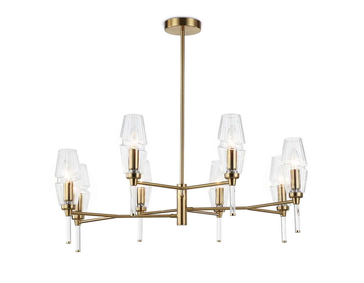 LH55202/8 BS/CL латунь/прозрачный E14*8 max 40W D800*520 — изображение 10