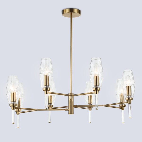 LH55202/8 BS/CL латунь/прозрачный E14*8 max 40W D800*520