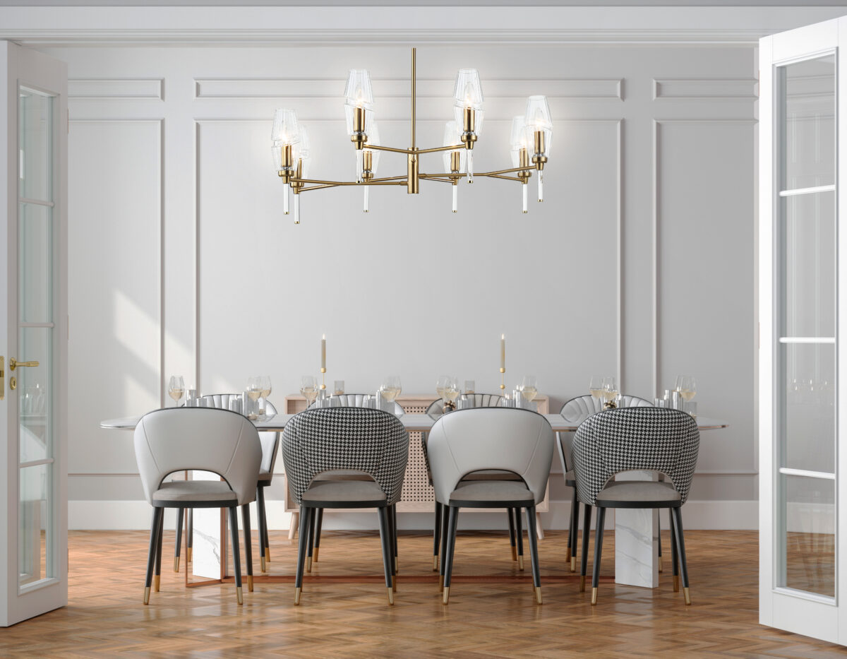 LH55202/8 BS/CL латунь/прозрачный E14*8 max 40W D800*520 — изображение 9