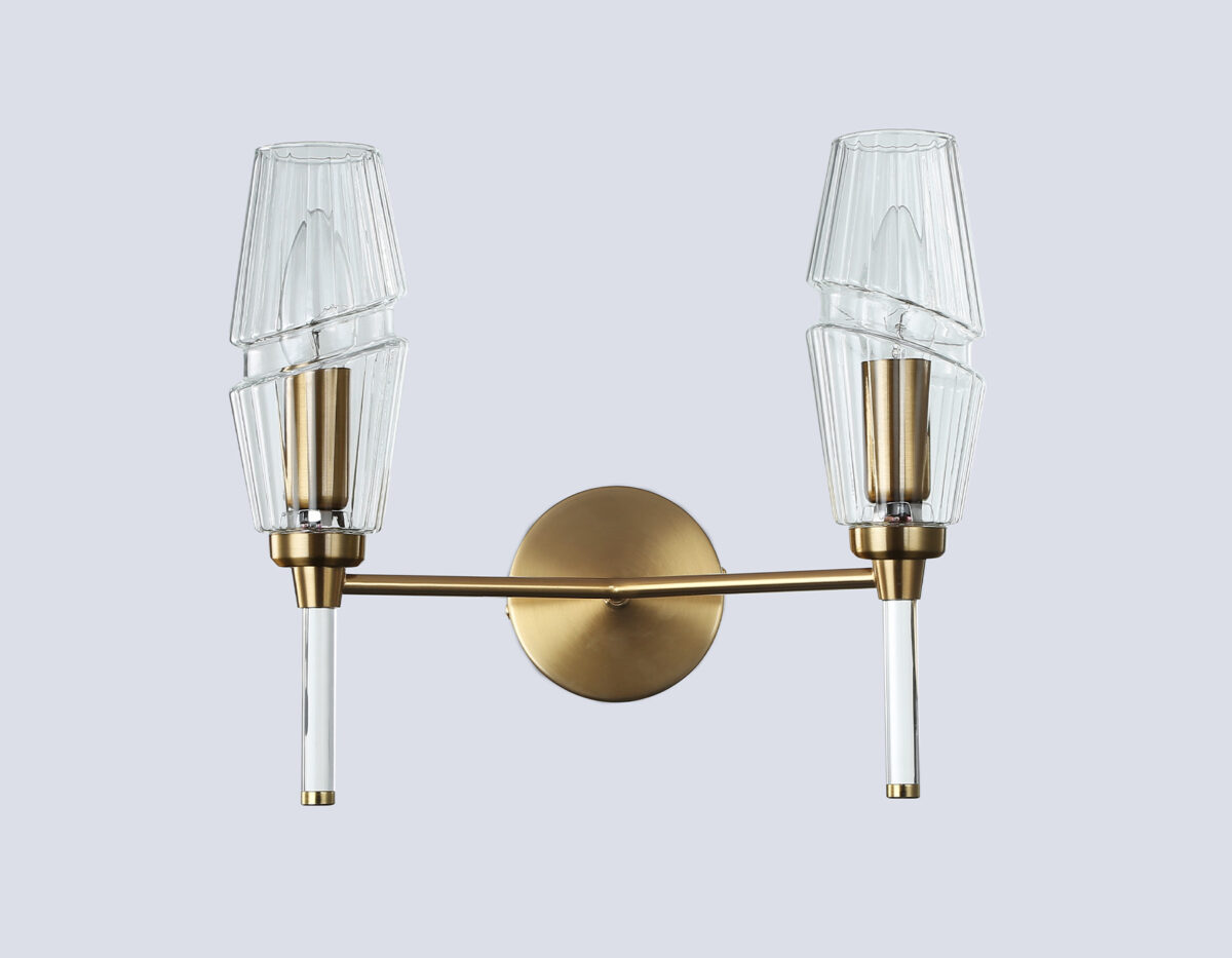 LH55206/2 BS/CL латунь/прозрачный E14*2 max 40W 330*170*280 — изображение 5