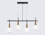 LH55254/4 BK/BS/CL черный/латунь/прозрачный E14*4 max 40W 845*65*1150