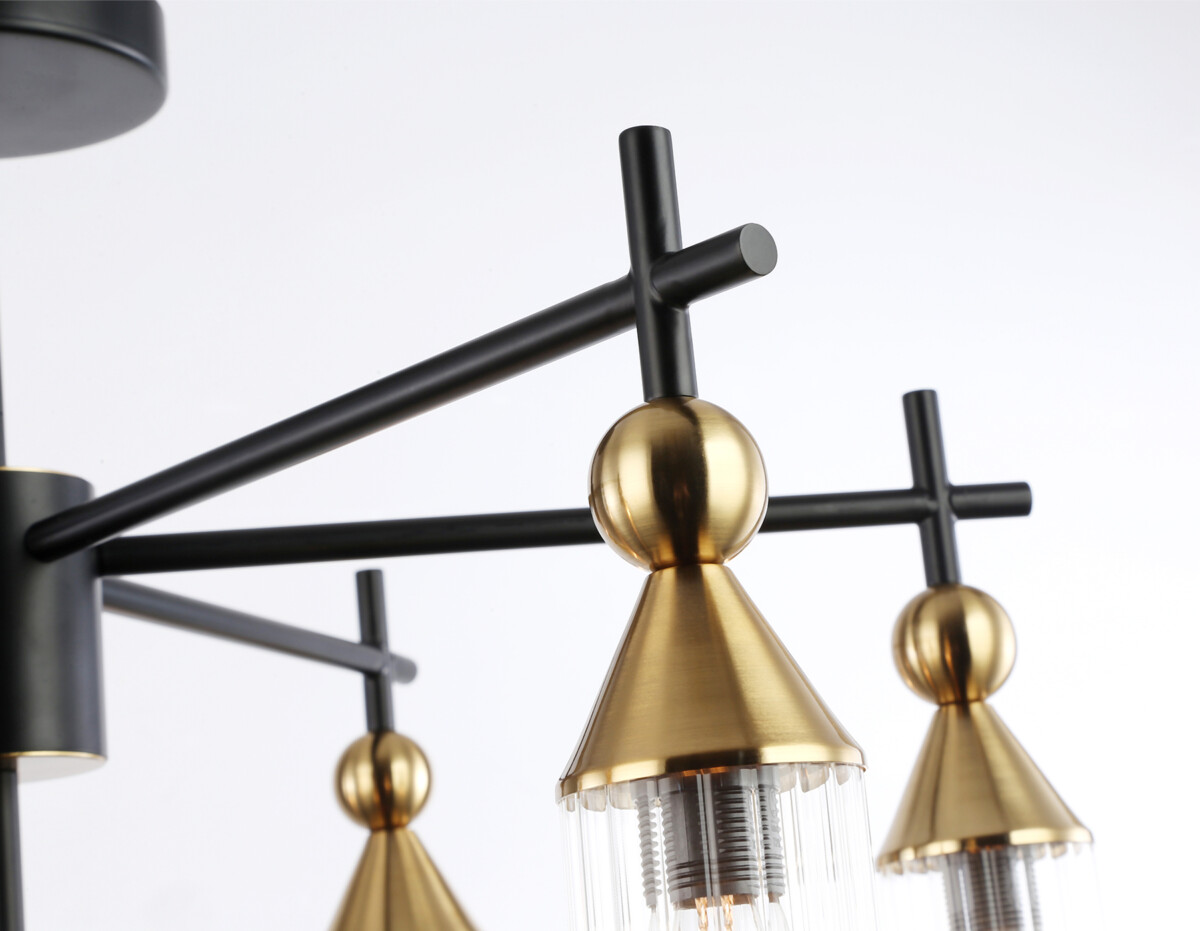 LH55257/7 BK/BS/CL черный/латунь/прозрачный E14*7 max 40W D640*520 — изображение 5