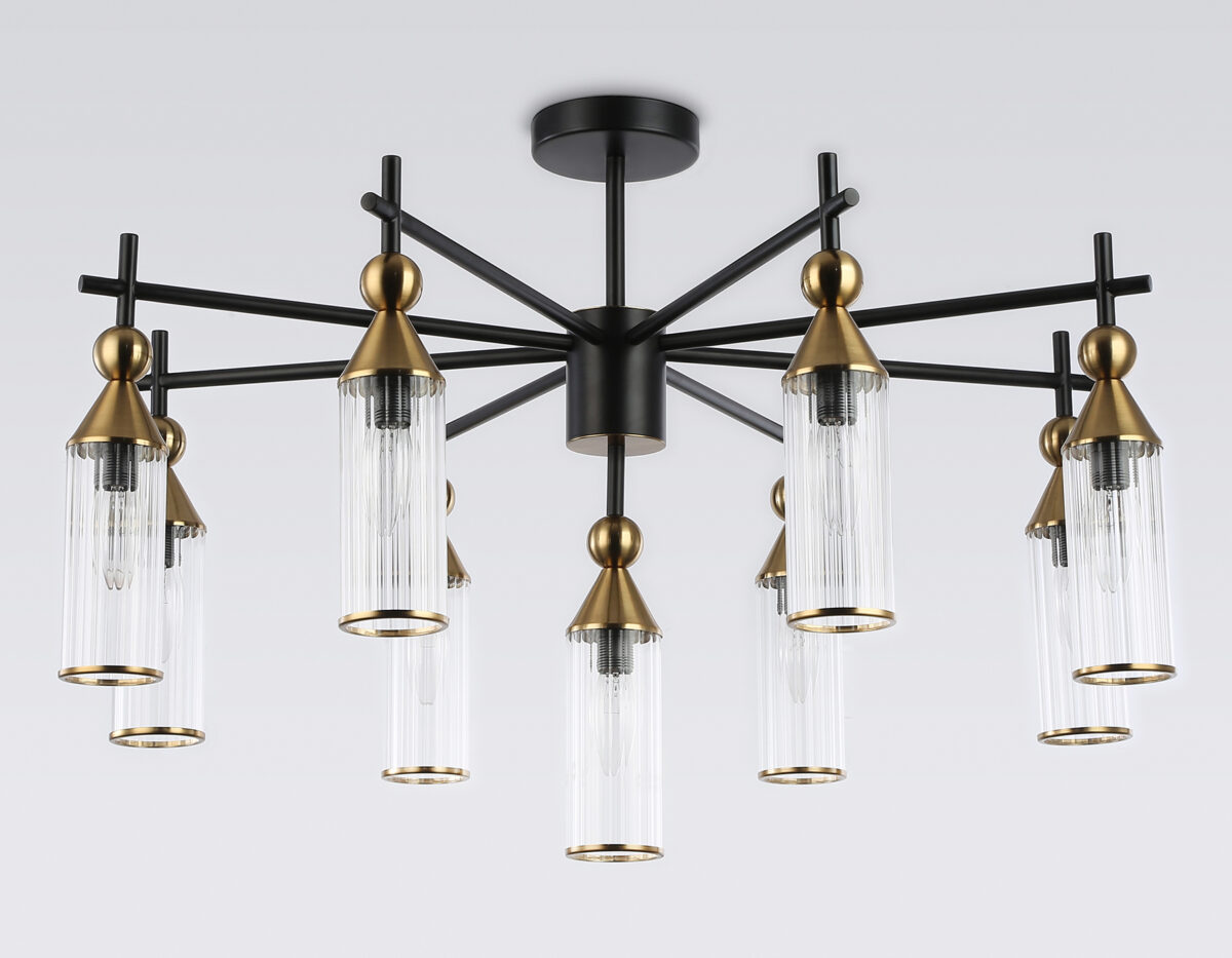 в наличии LH55258/9 BK/BS/CL черный/латунь/прозрачный E14*9 max 40W D770*530 - купить в интернет-магазине Светильники Торг