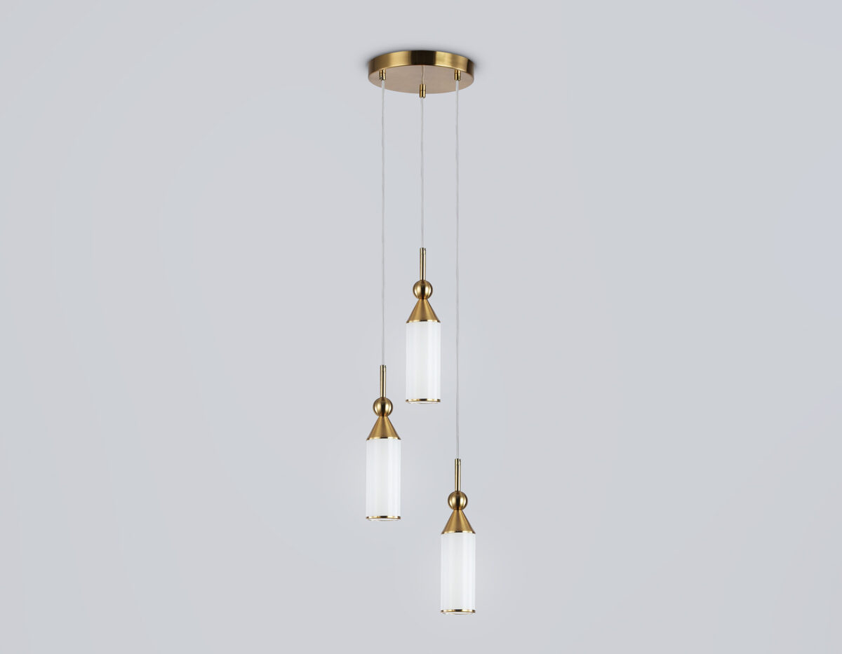 LH55272/3 BS/FR латунь/белый матовый E14 max 40W D230*1200 — изображение 4