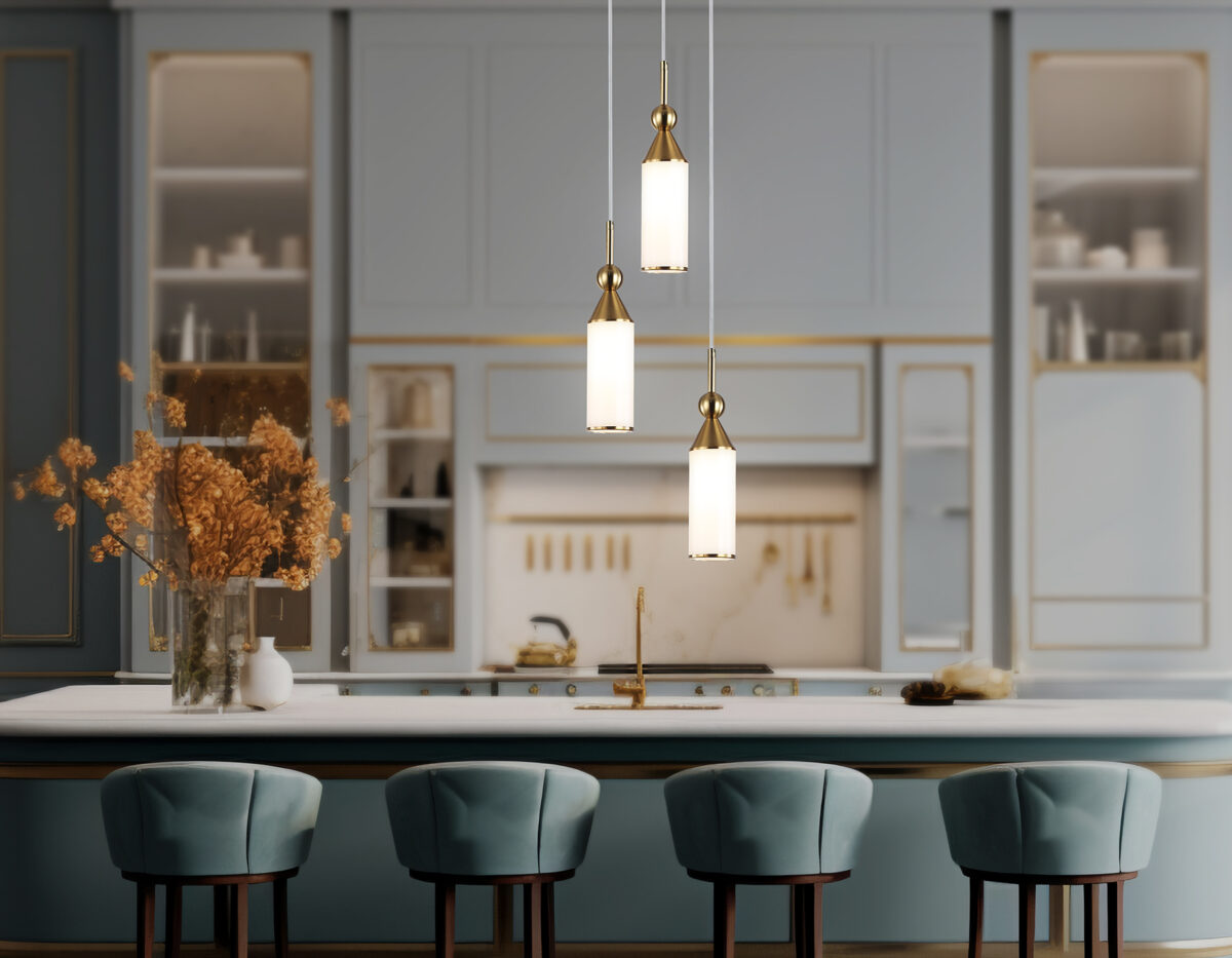 LH55272/3 BS/FR латунь/белый матовый E14 max 40W D230*1200 — изображение 7