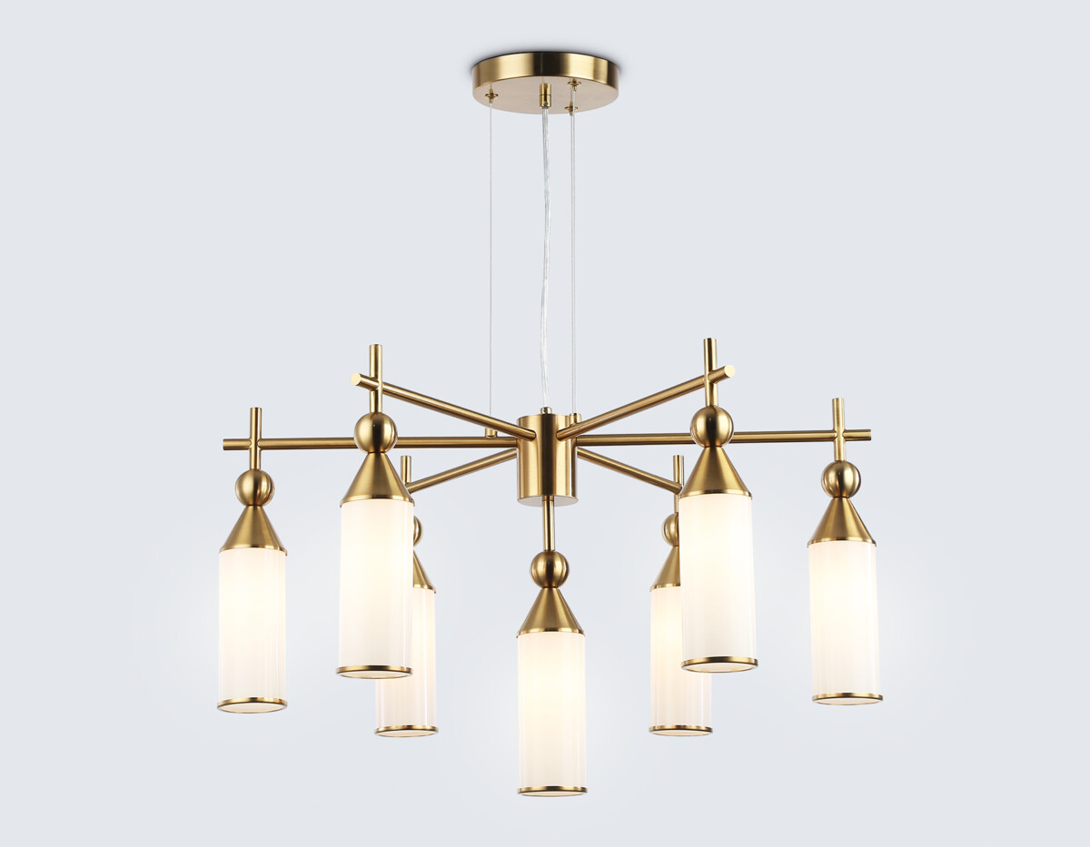 LH55278/7 BS/FR латунь/белый матовый E14*7 max 40W D640*1390 — изображение 1