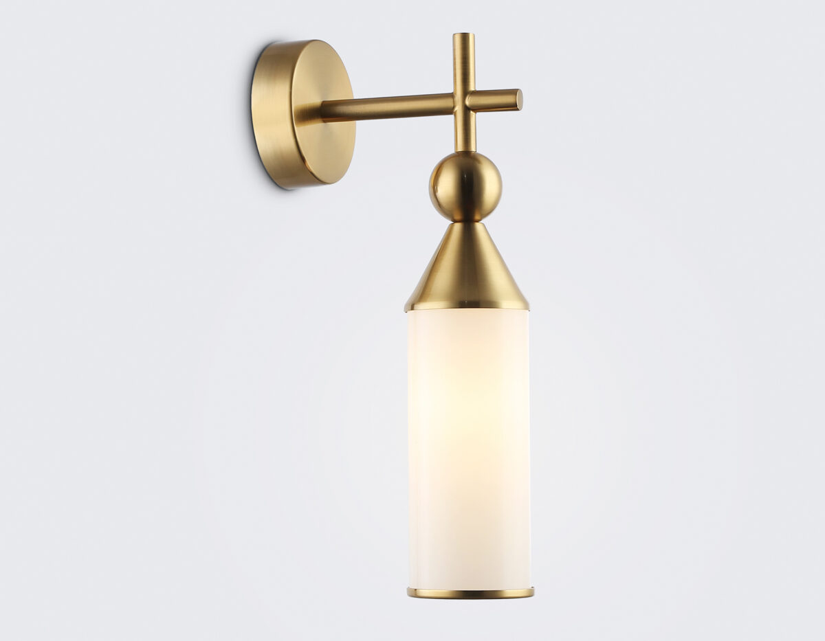 LH55280 BS/FR латунь/белый матовый E14 max 40W 140*80*310 — изображение 2