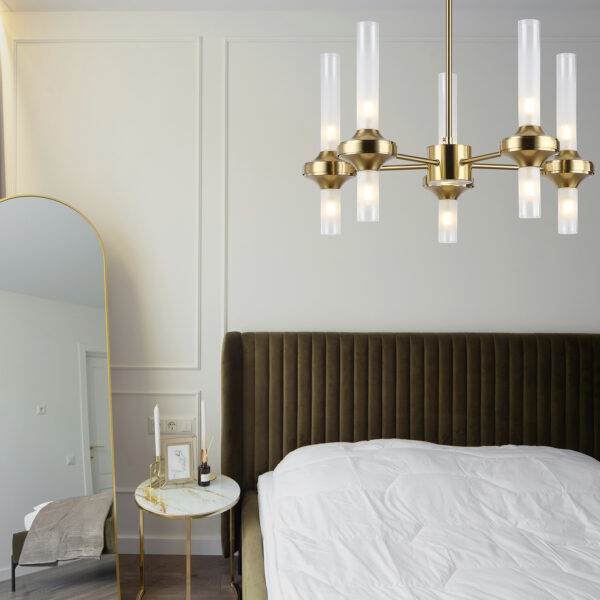 LH55358/10 BS/CL латунь/прозрачный G9/10 max 30W D550*690