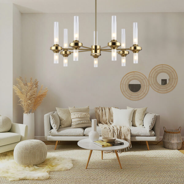 LH55360/14 BS/CL латунь/прозрачный G9/14 max 30W D750*690