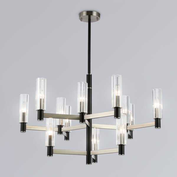 LH55505/12 SN/BK/CL сатин никель/черный/прозрачный E14*12 max 40W D860*905