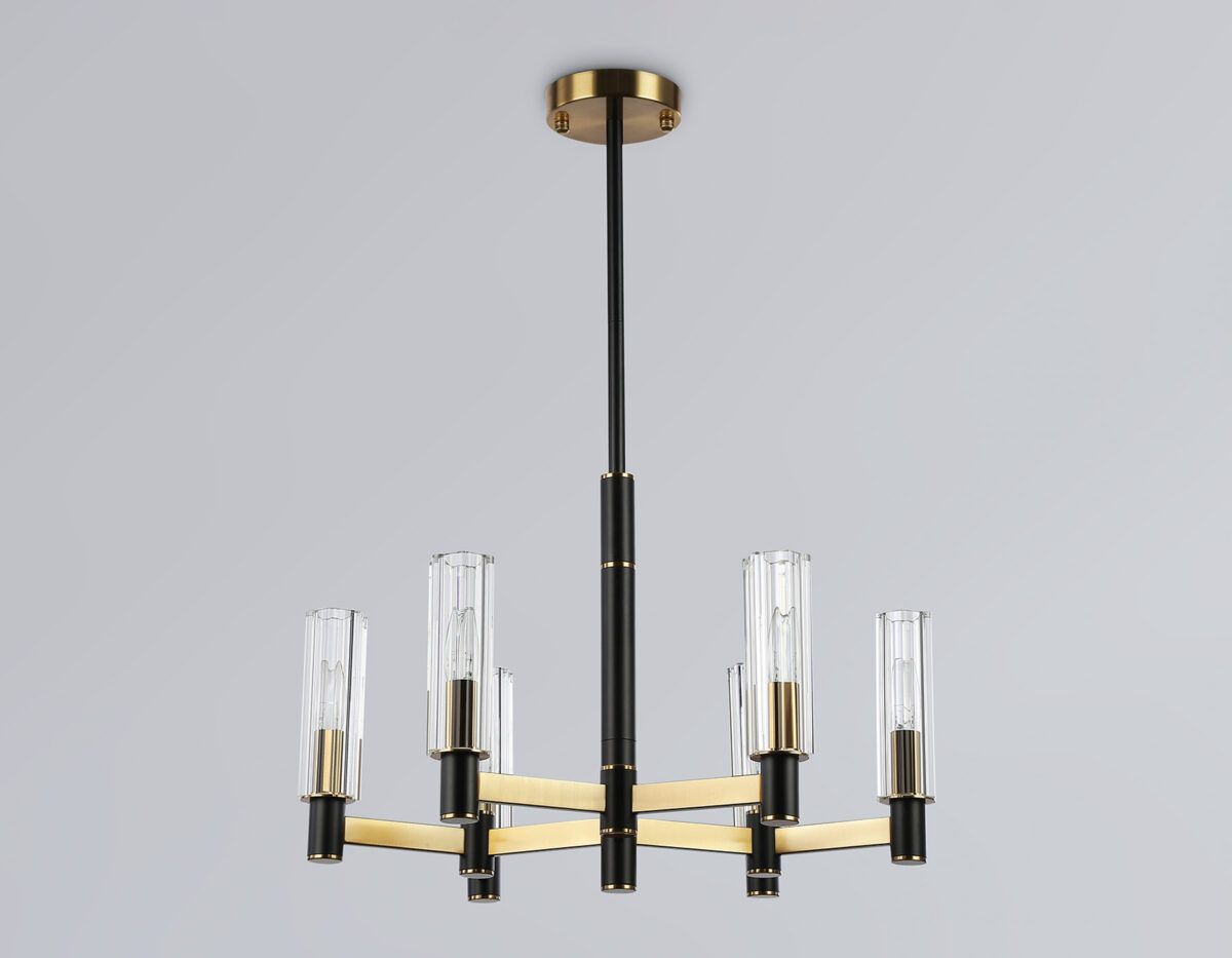 LH55511/6 BK/BS/CL черный/латунь/прозрачный E14*6 max 40W D570*760 — изображение 3